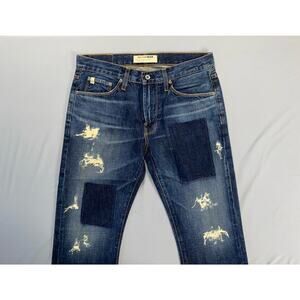 Big Star Division Straight Destroyed/Patched 100% Cotton Denim Jeans. 32X33 NWOT